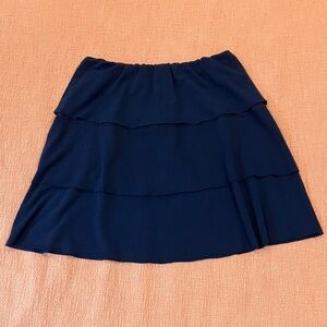 Bamboo & organic cotton Navy Tiered Mini / midi Skirt